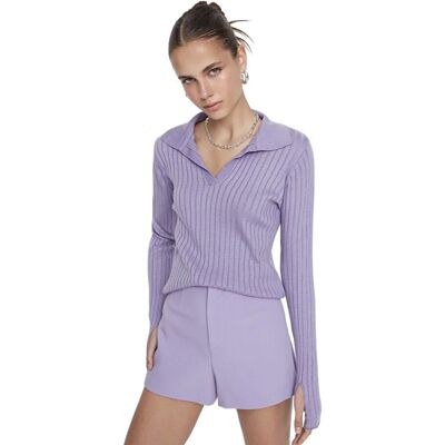 Inny producent TRENDYOL SWETER DAMSKI FIOLETOWY PRĄŻKOWANY Z KOŁNIERZYKIEM S 5EA* Inny producent TRENDYOL SWETER DAMSKI FIOLETOWY PRĄŻKOWANY Z KOŁNIERZYKIEM S 5EA*