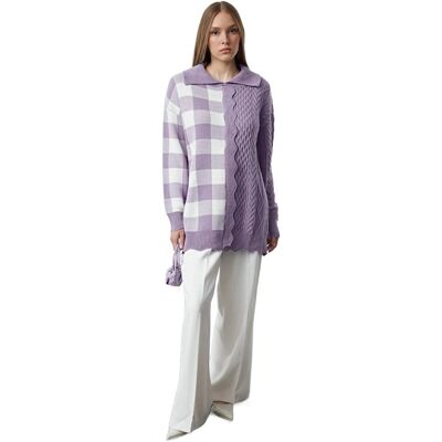 Inny producent TRENDYOL SWETER DAMSKI FIOLETOWY W KRATĘ Z FALBANĄ I WARKOCZEM L 5EA* Inny producent TRENDYOL SWETER DAMSKI FIOLETOWY W KRATĘ Z FALBANĄ I WARKOCZEM L 5EA*