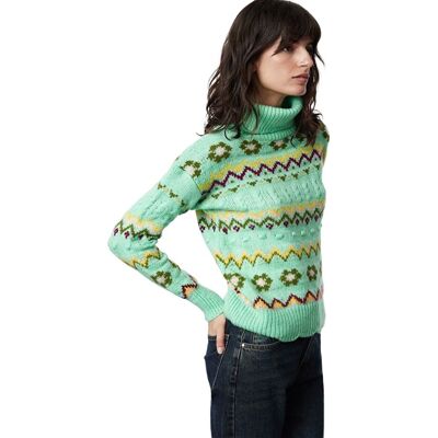 Inny producent TRENDYOL SWETER DAMSKI MIĘTOWY Z GOLFEM WZÓR KWIATOWY I FAKTURA S 5EA* Inny producent TRENDYOL SWETER DAMSKI MIĘTOWY Z GOLFEM WZÓR KWIATOWY I FAKTURA S 5EA*