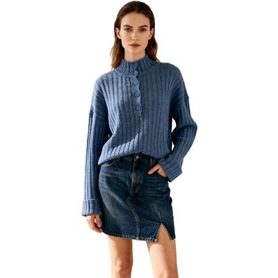 Inny producent TRENDYOL SWETER DAMSKI NIEBIESKI PRĄŻKOWANY Z GOLFEM I GUZIKAMI M 5EA* Inny producent TRENDYOL SWETER DAMSKI NIEBIESKI PRĄŻKOWANY Z GOLFEM I GUZIKAMI M 5EA*
