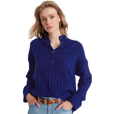 Inny producent TRENDYOL SWETER DAMSKI NIEBIESKI PRĄŻKOWANY Z GOLFEM I GUZIKAMI S 5EA* Inny producent TRENDYOL SWETER DAMSKI NIEBIESKI PRĄŻKOWANY Z GOLFEM I GUZIKAMI S 5EA*