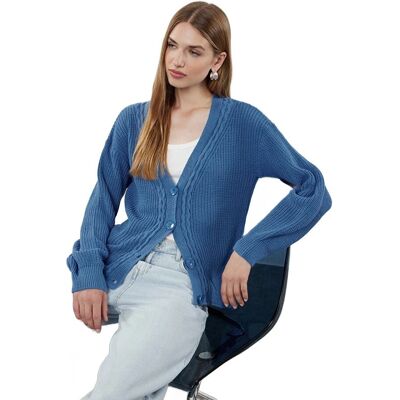 Inny producent TRENDYOL SWETER DAMSKI NIEBIESKI Z WARKOCZOWYM WZOREM ROZPINANY S 5EA* Inny producent TRENDYOL SWETER DAMSKI NIEBIESKI Z WARKOCZOWYM WZOREM ROZPINANY S 5EA*