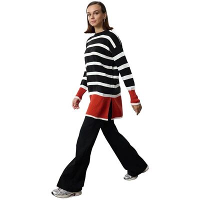 Inny producent TRENDYOL SWETER DAMSKI PASEK CZARNY BIAŁY Z POMARAŃCZOWYM DO BIODER S 5EA* Inny producent TRENDYOL SWETER DAMSKI PASEK CZARNY BIAŁY Z POMARAŃCZOWYM DO BIODER S 5EA*