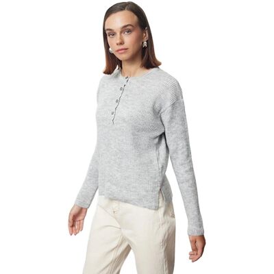 Inny producent TRENDYOL SWETER DAMSKI SZARY Z GUZIKAMI I ROZCIĘCIAMI PO BOKACH M 5EA* Inny producent TRENDYOL SWETER DAMSKI SZARY Z GUZIKAMI I ROZCIĘCIAMI PO BOKACH M 5EA*