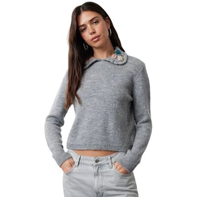 Inny producent TRENDYOL SWETER DAMSKI SZARY Z KOLOROWYM HAFTOWANYM KOŁNIERZYKIEM S 5EA* Inny producent TRENDYOL SWETER DAMSKI SZARY Z KOLOROWYM HAFTOWANYM KOŁNIERZYKIEM S 5EA*