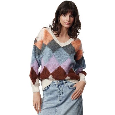 Inny producent TRENDYOL SWETER DAMSKI WZÓR GEOMETRYCZNY Z DEKOLTEM V-NECK M 5EA* Inny producent TRENDYOL SWETER DAMSKI WZÓR GEOMETRYCZNY Z DEKOLTEM V-NECK M 5EA*