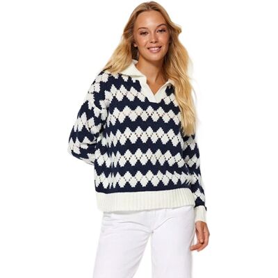 Inny producent TRENDYOL SWETER DAMSKI WZÓR ROMBY Z KOŁNIERZYKIEM I DŁUGIM RĘKAWEM S 5EA* Inny producent TRENDYOL SWETER DAMSKI WZÓR ROMBY Z KOŁNIERZYKIEM I DŁUGIM RĘKAWEM S 5EA*
