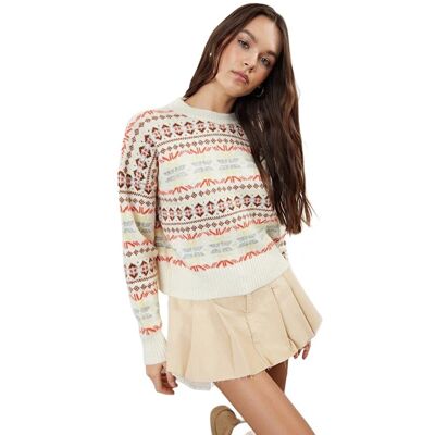 Inny producent TRENDYOL SWETER DAMSKI WZORZYSTY Z OKRĄGŁYM DEKOLTEM DO BIODER L 5EA* Inny producent TRENDYOL SWETER DAMSKI WZORZYSTY Z OKRĄGŁYM DEKOLTEM DO BIODER L 5EA*