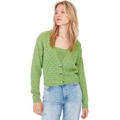 Inny producent TRENDYOL ZIELONY KRÓTKI SWETER KARDIGAN AŻUROWY Z GUZIKAMI S 5EA* Inny producent TRENDYOL ZIELONY KRÓTKI SWETER KARDIGAN AŻUROWY Z GUZIKAMI S 5EA*