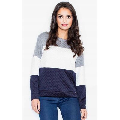FIGL trójkolorowa BLUZA damska PIKOWANA niebieska XL FIGL trójkolorowa BLUZA damska PIKOWANA niebieska XL