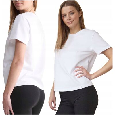 Inny producent Tshirt damski bawełniany biała koszulka krótki rękaw basic Naviale S Inny producent Tshirt damski bawełniany biała koszulka krótki rękaw basic Naviale S