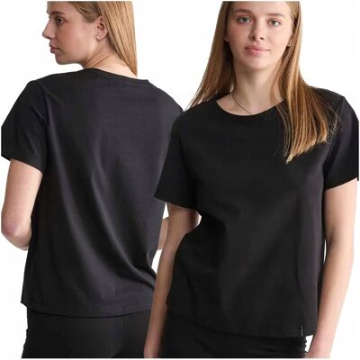 Inny producent Tshirt damski bawełniany czarny koszulka krótki rękaw basic Naviale L Inny producent Tshirt damski bawełniany czarny koszulka krótki rękaw basic Naviale L