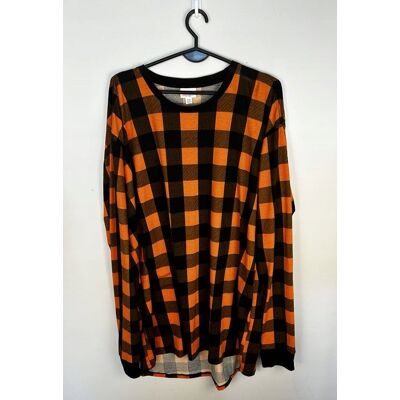 Inny producent Tunika Damska Pomarańczowa Krata Rozmiar 3XL/4XL *LuLaRue* Inny producent Tunika Damska Pomarańczowa Krata Rozmiar 3XL/4XL *LuLaRue*
