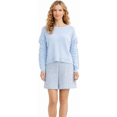 Inny producent UNITED COLORS OF BENETTON BŁĘKITNY SWETER Z FRĘDZLAMI DŁUGI RĘKAW XS 1I4A Inny producent UNITED COLORS OF BENETTON BŁĘKITNY SWETER Z FRĘDZLAMI DŁUGI RĘKAW XS 1I4A