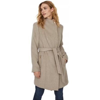 VERO MODA BEŻOWY PŁASZCZ KLASYCZNY DŁUGI Z PASKIEM XL J7A VERO MODA BEŻOWY PŁASZCZ KLASYCZNY DŁUGI Z PASKIEM XL J7A