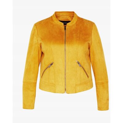 Vero Moda Plus Size Kurtka Żółta na Zamek 52 W_a Vero Moda Plus Size Kurtka Żółta na Zamek 52 W_a