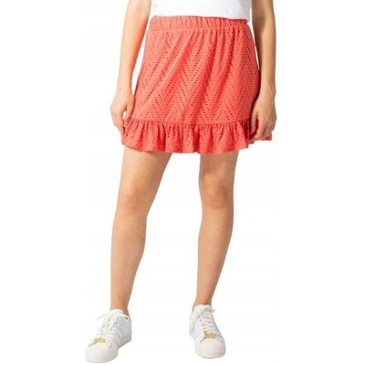 VERO MODA POMARAŃCZOWY MINI SPÓDNICA Z AŻUROWYM WZOREM I FALBANĄ XS J7A VERO MODA POMARAŃCZOWY MINI SPÓDNICA Z AŻUROWYM WZOREM I FALBANĄ XS J7A