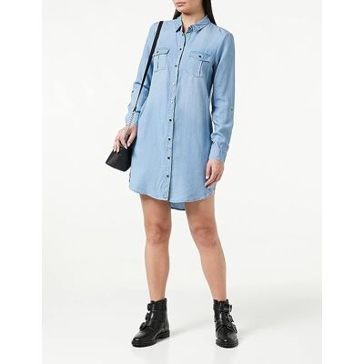 VERO MODA SUKIENKA DAMSKA NIEBIESKA JEANSOWA NA ZATRZASKI S 6EA VERO MODA SUKIENKA DAMSKA NIEBIESKA JEANSOWA NA ZATRZASKI S 6EA