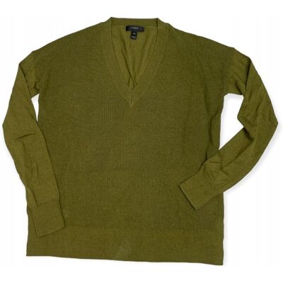 Inny producent Wciągany sweter damski khaki dekolt V J. CREW XXS Inny producent Wciągany sweter damski khaki dekolt V J. CREW XXS