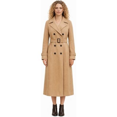 Inny producent WEEKEND MAXMARA BEŻOWY DWURZĘDOWY PŁASZCZ Z PASKIEM 40 I1E Inny producent WEEKEND MAXMARA BEŻOWY DWURZĘDOWY PŁASZCZ Z PASKIEM 40 I1E
