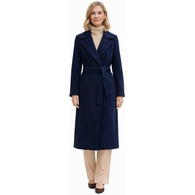Inny producent WEEKEND MAXMARA GRANATOWY PŁASZCZ WEŁNIANY Z PASKIEM I KLAPAMI 38 I1D Inny producent WEEKEND MAXMARA GRANATOWY PŁASZCZ WEŁNIANY Z PASKIEM I KLAPAMI 38 I1D