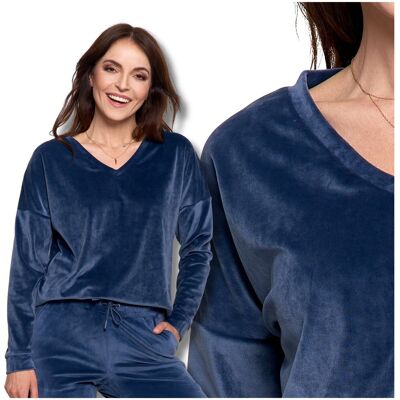 Welurowa Bluza Damska Moraj Gładka Ciepła Klasyczna Przez Głowę Wygodna S Welurowa Bluza Damska Moraj Gładka Ciepła Klasyczna Przez Głowę Wygodna S