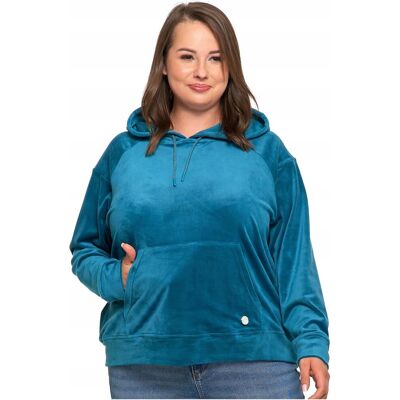 Welurowa BLUZA DAMSKA z Kapturem Przez Głowę Welur Wygodna MORAJ XL Welurowa BLUZA DAMSKA z Kapturem Przez Głowę Welur Wygodna MORAJ XL