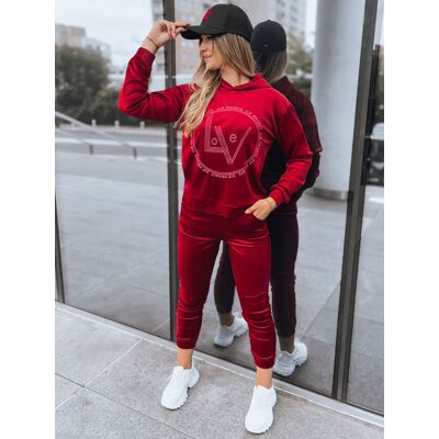Welurowy komplet damski VIP PRIVATE bordowy Dstreet AY0869-L/XL Welurowy komplet damski VIP PRIVATE bordowy Dstreet AY0869-L/XL