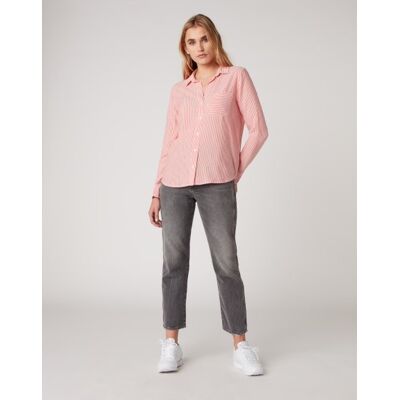 Wrangler 1Pkt Stripe Shirt Damska Koszula Bittersweet Red W5R4Tixbo-S Wrangler 1Pkt Stripe Shirt Damska Koszula Bittersweet Red W5R4Tixbo-S