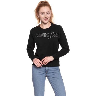 Wrangler Bluza damska, Crew Sweat Black W6079Hy01, rozmiar XS Wrangler Bluza damska, Crew Sweat Black W6079Hy01, rozmiar XS
