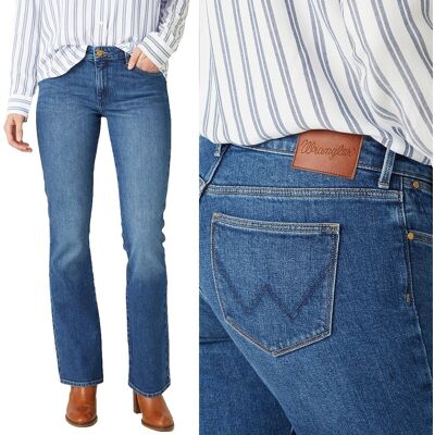Wrangler BOOTCUT Airblue rozszerzane damskie spodnie jeansowe W26 L32 Wrangler BOOTCUT Airblue rozszerzane damskie spodnie jeansowe W26 L32