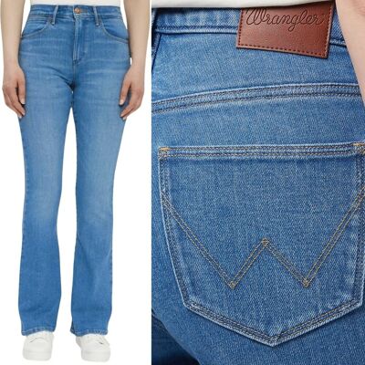 Wrangler BOOTCUT Mid Shade rozszerzane damskie spodnie jeansowe W29 L32 Wrangler BOOTCUT Mid Shade rozszerzane damskie spodnie jeansowe W29 L32