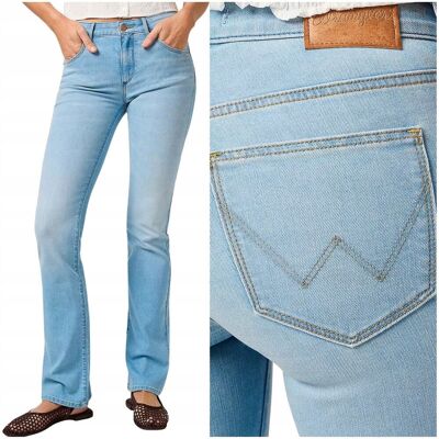 Wrangler Bootcut Pale & Worn rozszerzane damskie spodnie jeansowe W24 L32 Wrangler Bootcut Pale & Worn rozszerzane damskie spodnie jeansowe W24 L32