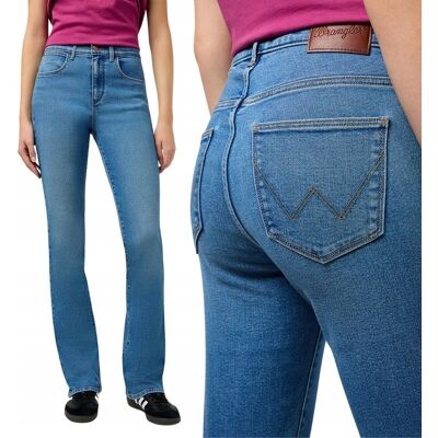 Wrangler BOOTCUT Peacful ROZSZERZANE DAMSKIE SPODNIE JEANSOWE W27 L32 Wrangler BOOTCUT Peacful ROZSZERZANE DAMSKIE SPODNIE JEANSOWE W27 L32