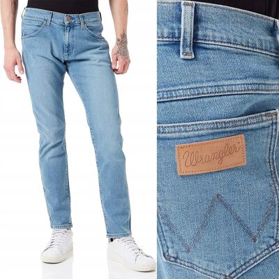 Wrangler BRYSON SKINNY Green Steel RURKI BLUE DżINS W27 L32 Wrangler BRYSON SKINNY Green Steel RURKI BLUE DżINS W27 L32
