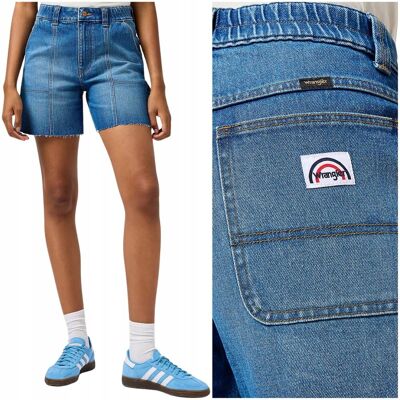 Wrangler CARPENTER SHORT wysokie damskie szorty krótkie spodenki gumka W30 Wrangler CARPENTER SHORT wysokie damskie szorty krótkie spodenki gumka W30