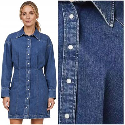 Wrangler Darted Shirt Dress Sapphire rozkloszowana jeansowa sukienka XL Wrangler Darted Shirt Dress Sapphire rozkloszowana jeansowa sukienka XL