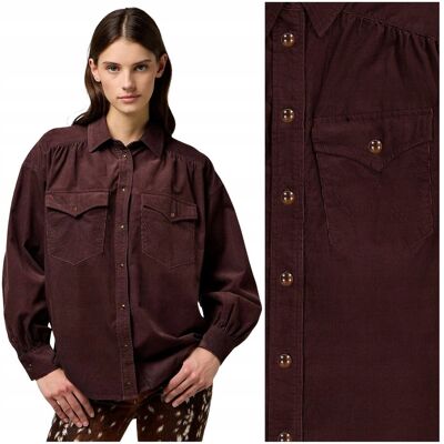 Wrangler FEMME YOKE WESTERN SHIRT luźna damska koszula sztruksowa L Wrangler FEMME YOKE WESTERN SHIRT luźna damska koszula sztruksowa L