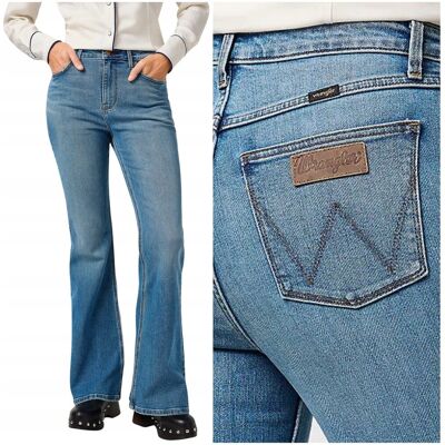 Wrangler FIERCE FLARE high Sierra damskie spodnie jeansowe dzwony W29 L34 Wrangler FIERCE FLARE high Sierra damskie spodnie jeansowe dzwony W29 L34