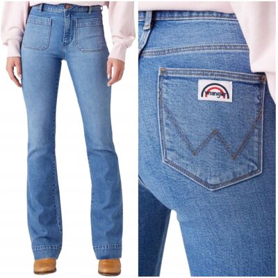 Wrangler FLARE Morticia DżINS damskie spodnie jeansowe dzwony W28 L32 Wrangler FLARE Morticia DżINS damskie spodnie jeansowe dzwony W28 L32