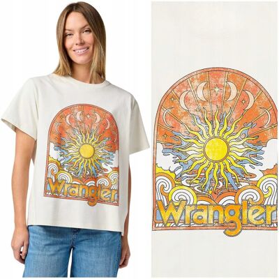 Wrangler Girlfriend Tee luźna koszulka bawełniana damska t-shirt z logo L Wrangler Girlfriend Tee luźna koszulka bawełniana damska t-shirt z logo L