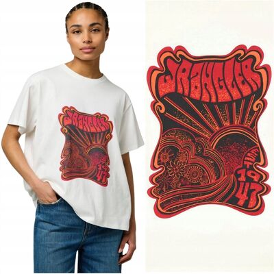 Wrangler Girlfriend Tee luźna koszulka bawełniana damska t-shirt z logo M Wrangler Girlfriend Tee luźna koszulka bawełniana damska t-shirt z logo M