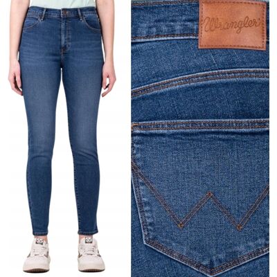 Wrangler HIGH RISE SKINNY Lauren RURKI WYSOKI STAN CIEMNY DżINS W27 L32 Wrangler HIGH RISE SKINNY Lauren RURKI WYSOKI STAN CIEMNY DżINS W27 L32