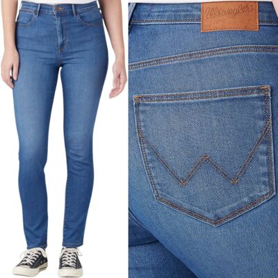 Wrangler High Skinny Wysokie Damskie Spodnie Jeansowe Rurki W27 L32 Wrangler High Skinny Wysokie Damskie Spodnie Jeansowe Rurki W27 L32