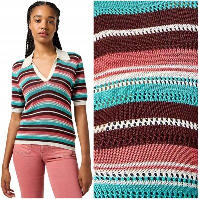 Wrangler Knit Polo Latigo Bay kolorowa pastelowa koszulka polo damska S Wrangler Knit Polo Latigo Bay kolorowa pastelowa koszulka polo damska S