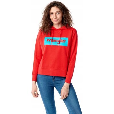 Wrangler LOGO HOODIE BITTERSWEET RED W6N4HPXBO 4XL Wrangler LOGO HOODIE BITTERSWEET RED W6N4HPXBO 4XL