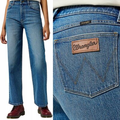 Wrangler Loose Straight Luźne Wysokie Damskie Spodnie Jeansowe W30 L32 Wrangler Loose Straight Luźne Wysokie Damskie Spodnie Jeansowe W30 L32