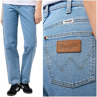 Wrangler MOM STRAIGHT Good Vibes proste damskie spodnie jeansowe W29 L32 Wrangler MOM STRAIGHT Good Vibes proste damskie spodnie jeansowe W29 L32
