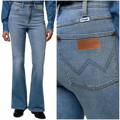 Wrangler MONTANA Constellation damskie spodnie jeansowe dzwony W26 L30 Wrangler MONTANA Constellation damskie spodnie jeansowe dzwony W26 L30