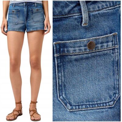 Wrangler POCKET COWBOY SHORT wysokie damskie szorty krótkie spodenki W28 Wrangler POCKET COWBOY SHORT wysokie damskie szorty krótkie spodenki W28